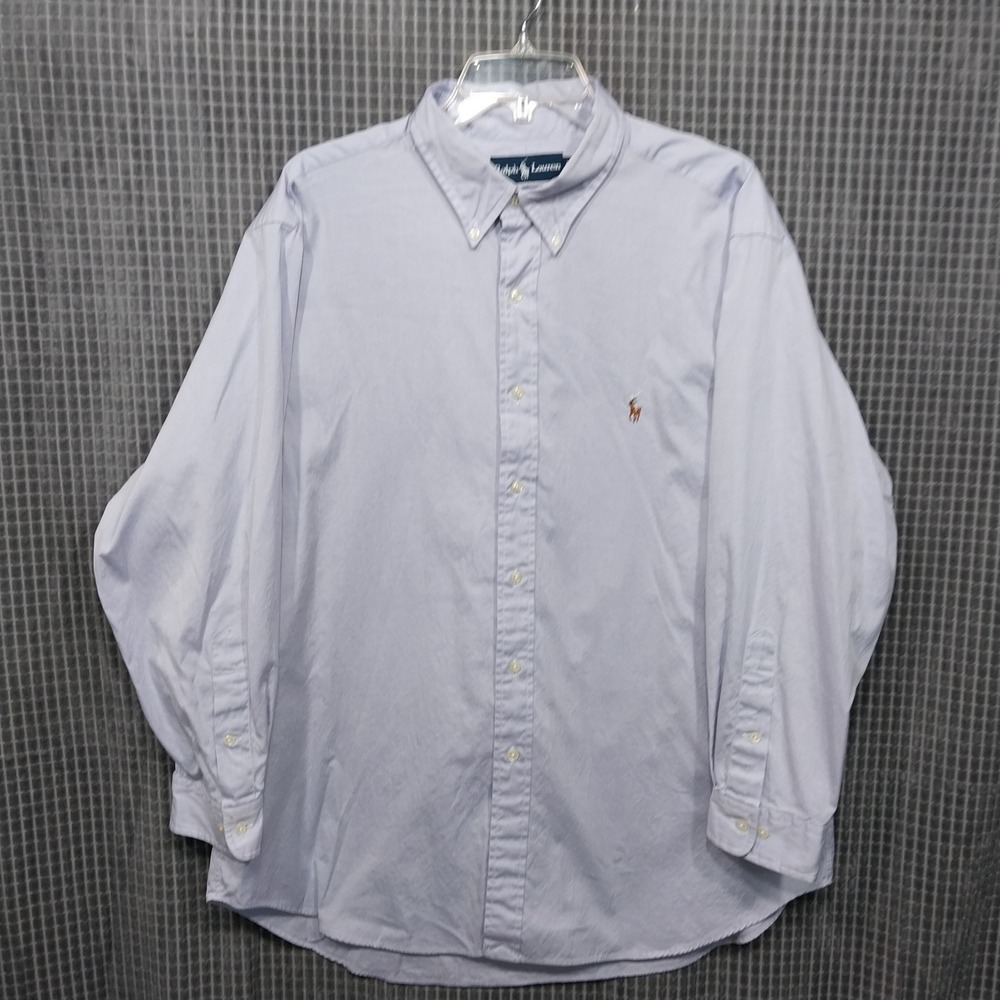 Ralph Lauren Button Down Shirt Mens Classic Fit 17.5 32/33 Purple